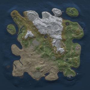 Thumbnail Rust Map: Procedural Map, Size: 3500, Seed: 1234580992, 16 Monuments