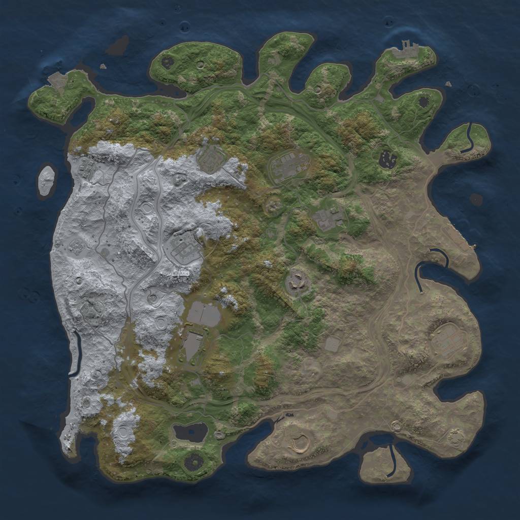 Rust Map: Procedural Map, Size: 4250, Seed: 29924, 18 Monuments