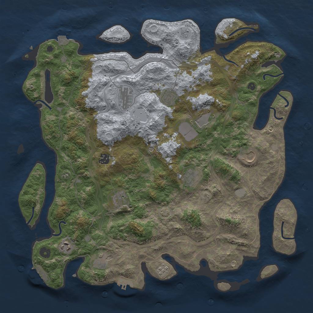 Rust Map: Procedural Map, Size: 4250, Seed: 1630364344, 18 Monuments