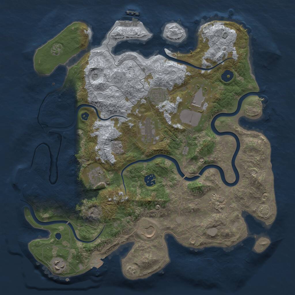 Rust Map: Procedural Map, Size: 3750, Seed: 97989139, 15 Monuments