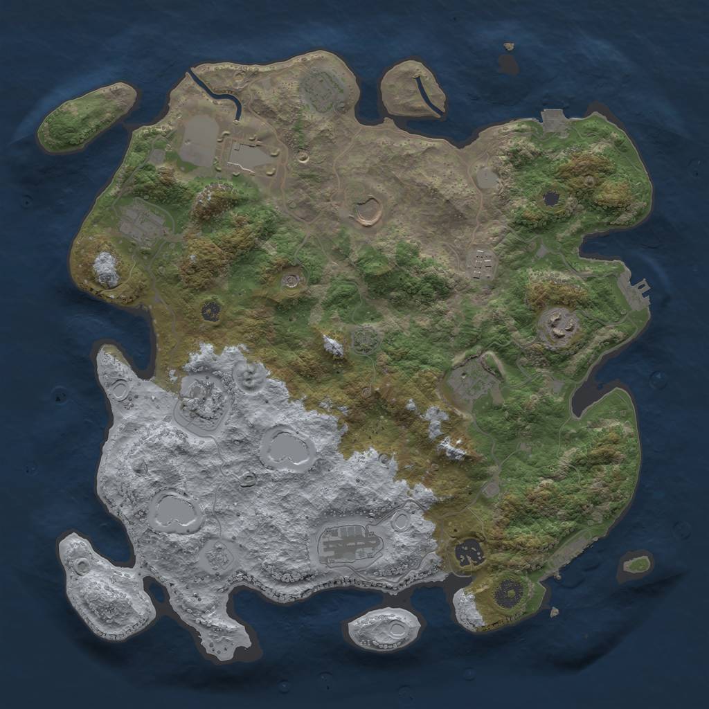 Rust Map: Procedural Map, Size: 3750, Seed: 356967, 18 Monuments