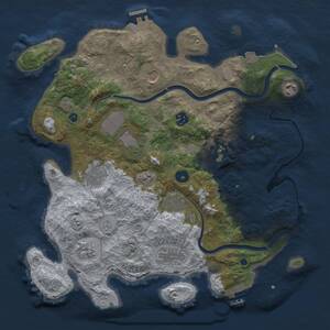 Thumbnail Rust Map: Procedural Map, Size: 3750, Seed: 356967, 16 Monuments