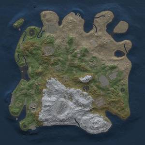 Thumbnail Rust Map: Procedural Map, Size: 3500, Seed: 183645597, 17 Monuments