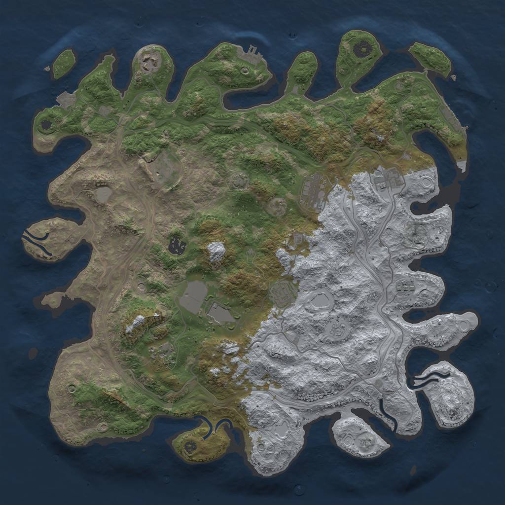 Rust Map: Procedural Map, Size: 4250, Seed: 1042023, 17 Monuments