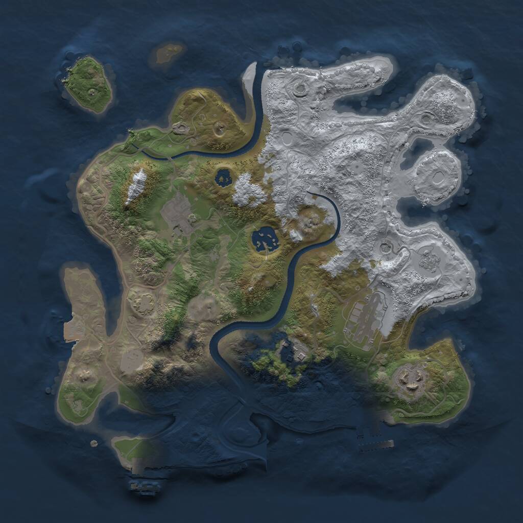 Rust Map: Procedural Map, Size: 3000, Seed: 4032, 11 Monuments