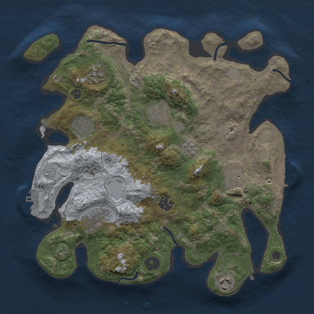 Rust Map: Procedural Map, Size: 3300, Seed: 1581792294, 15 Monuments