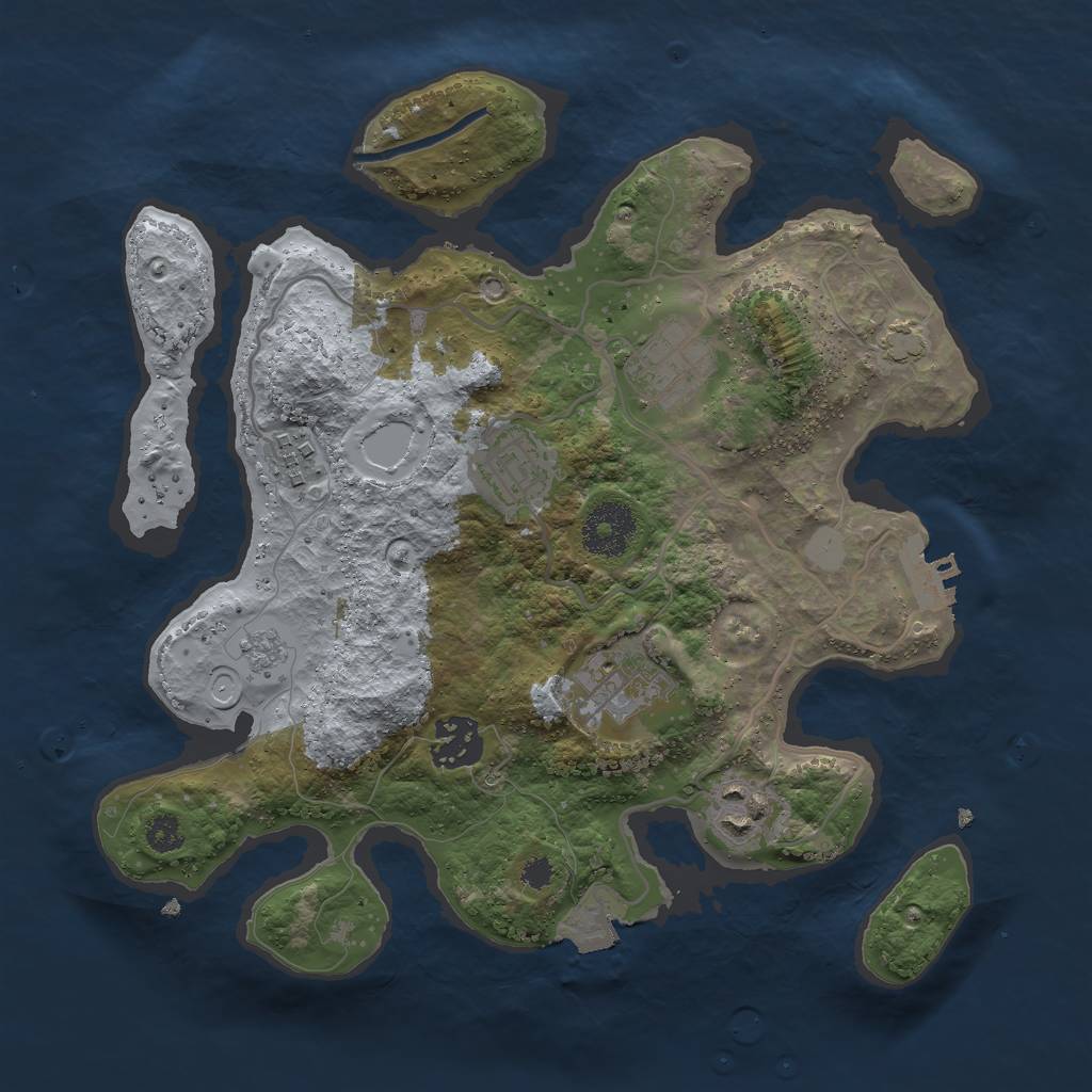 Rust Map: Procedural Map, Size: 3000, Seed: 1589681809, 12 Monuments