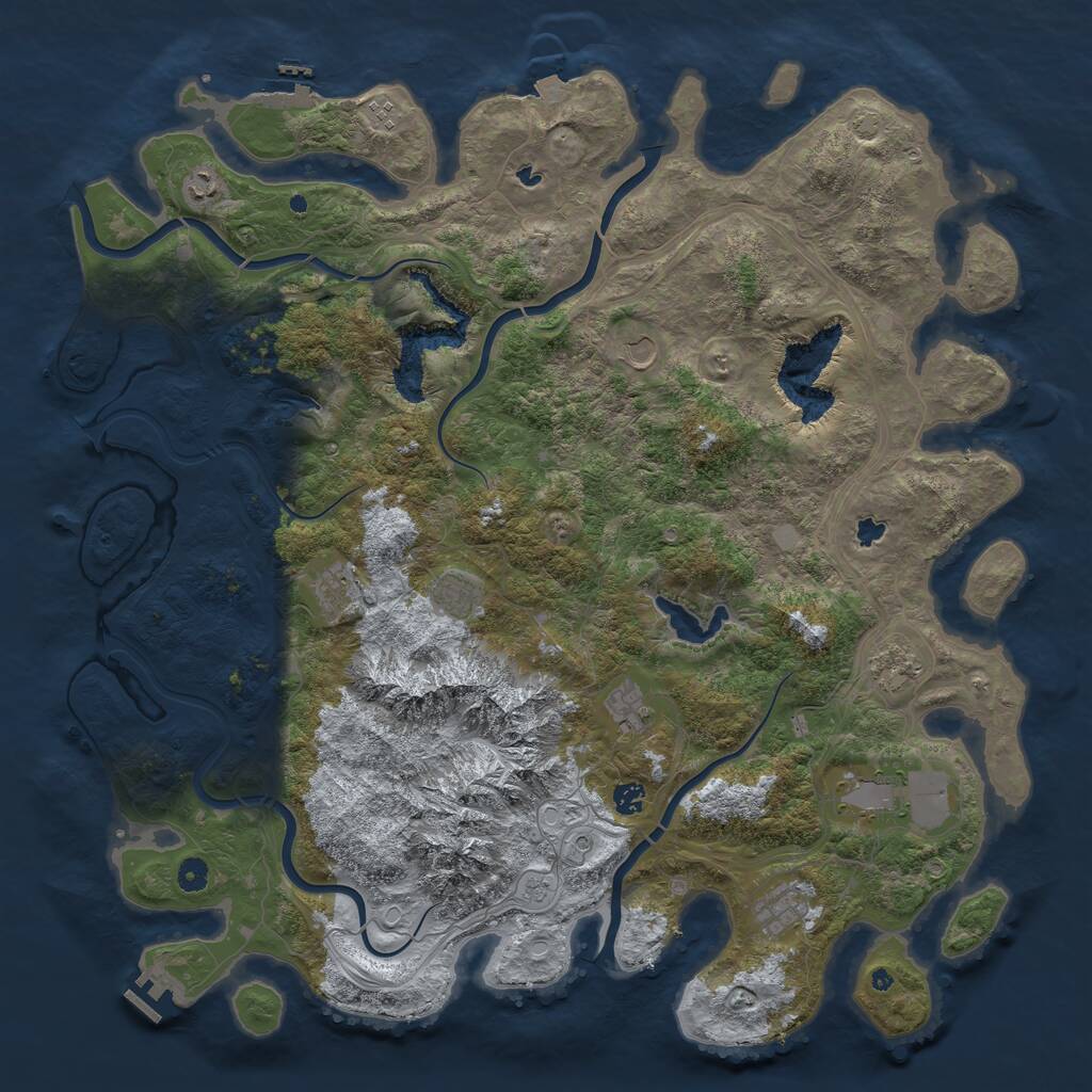 Rust Map: Procedural Map, Size: 5007, Seed: 5227, 16 Monuments