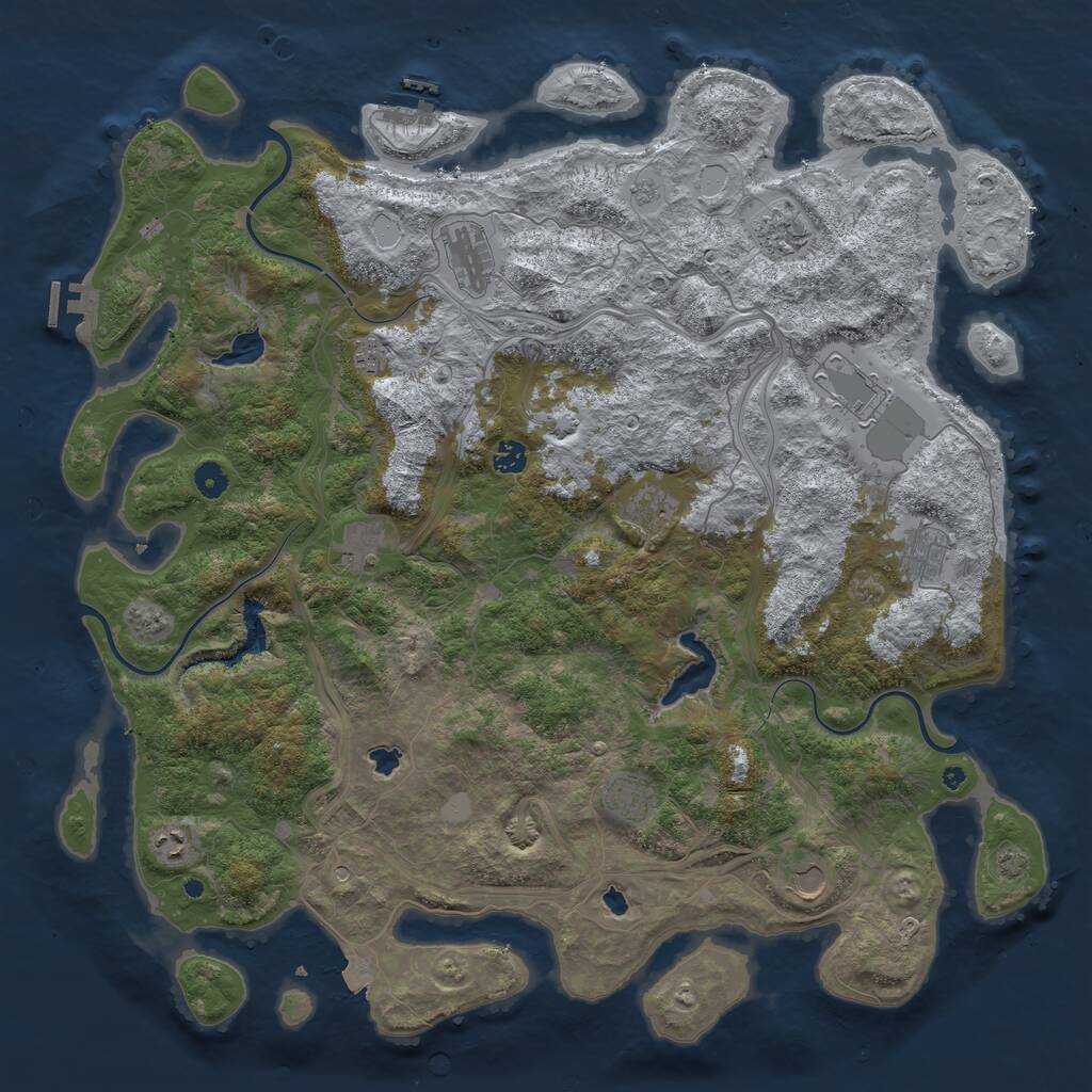 Rust Map: Procedural Map, Size: 4800, Seed: 1209040336, 17 Monuments