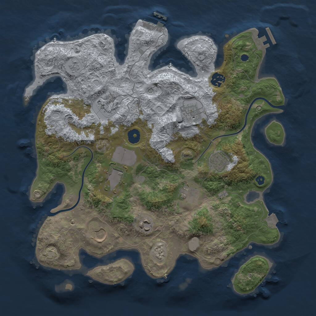 Rust Map: Procedural Map, Size: 3500, Seed: 1616112155, 14 Monuments