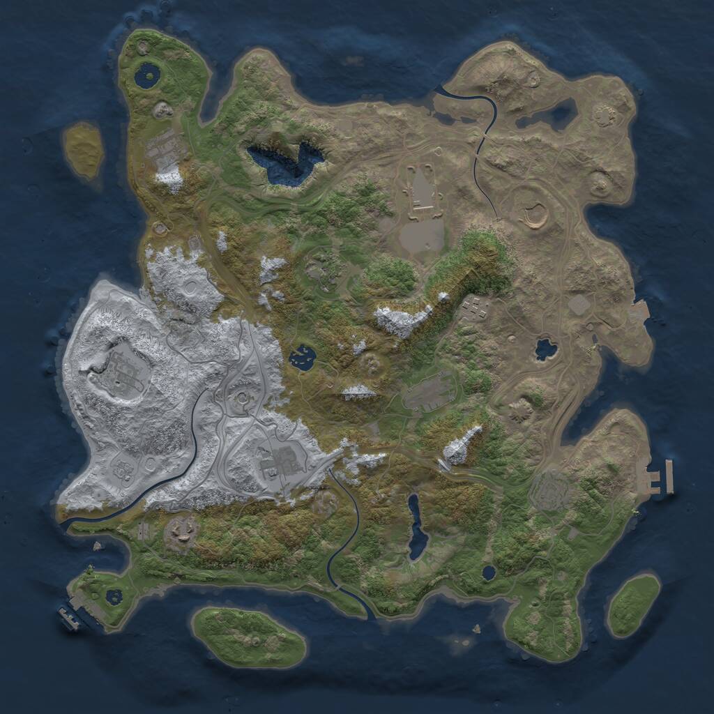 Rust Map: Procedural Map, Size: 4250, Seed: 1962259999, 17 Monuments