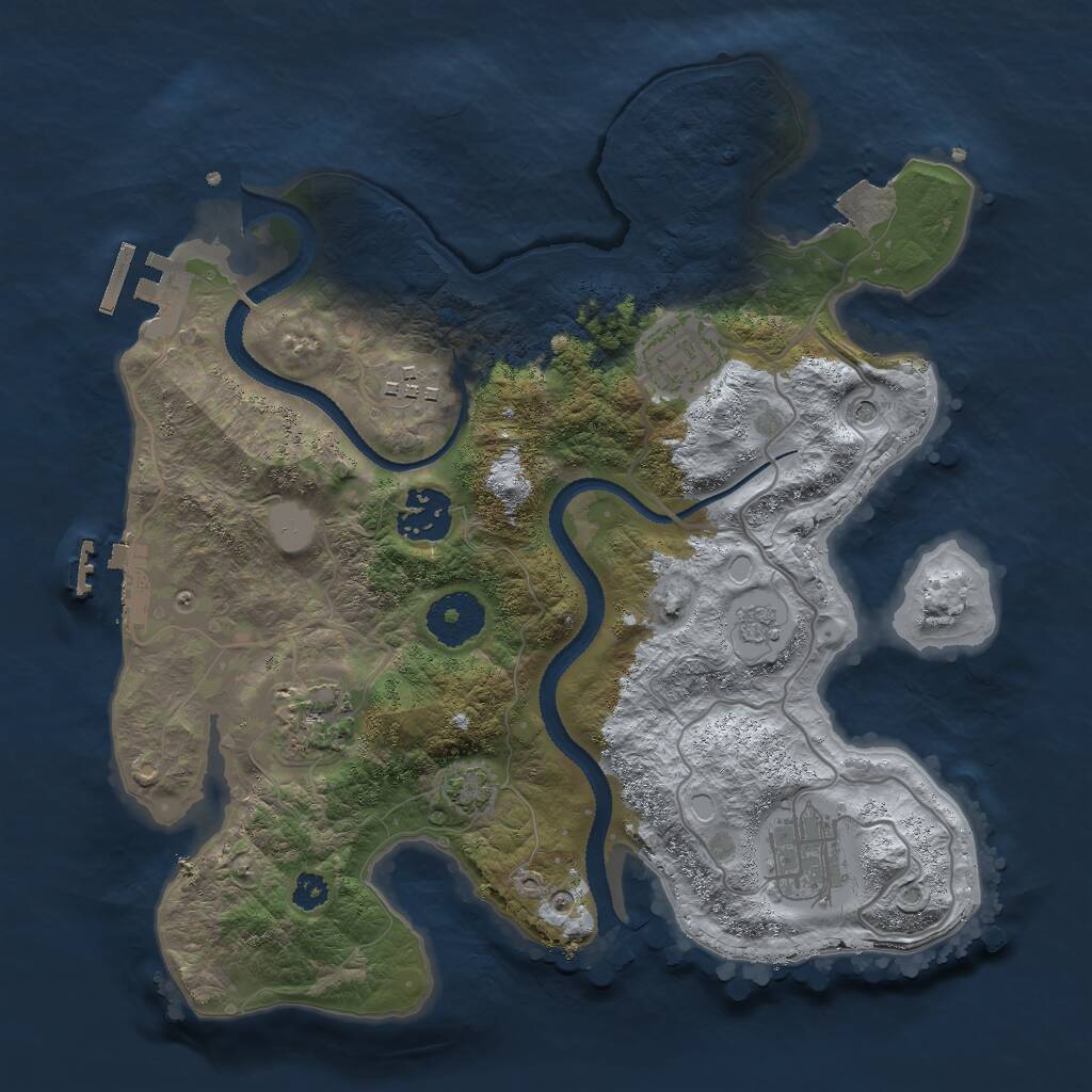 Rust Map: Procedural Map, Size: 3000, Seed: 25558545, 11 Monuments