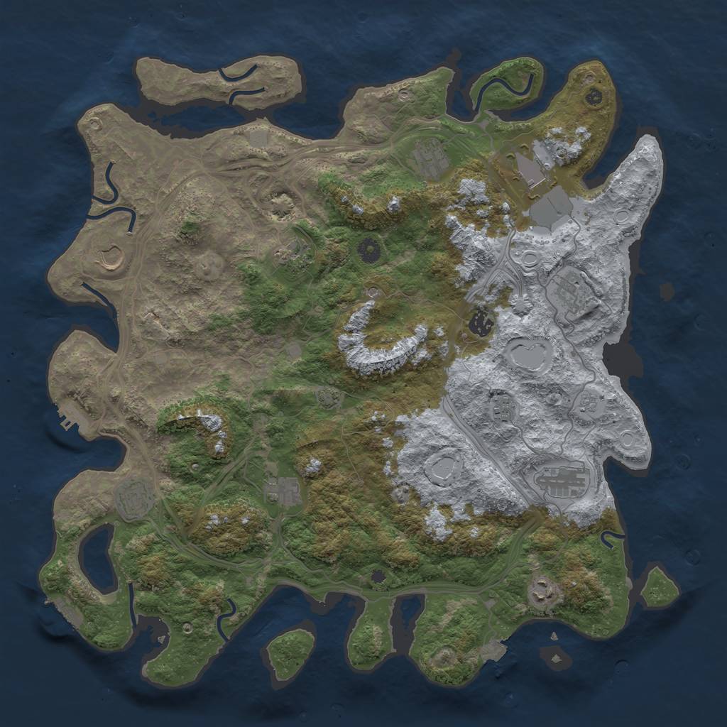 Rust Map: Procedural Map, Size: 4500, Seed: 498845197, 19 Monuments