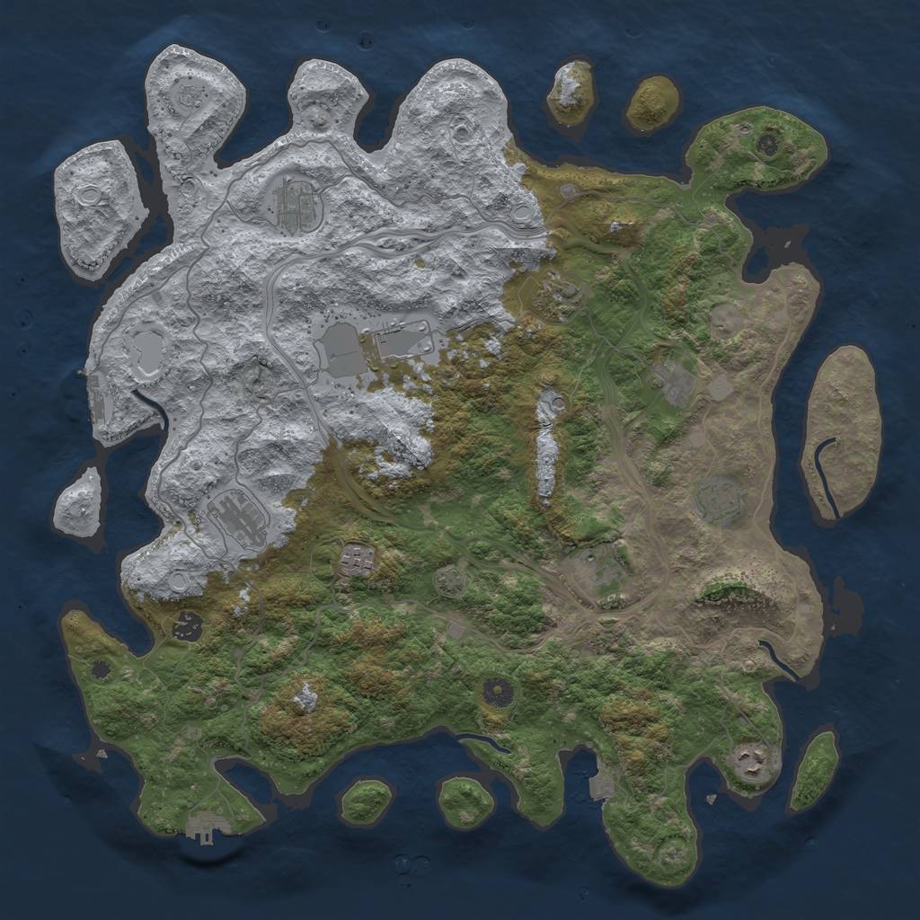 Rust Map: Procedural Map, Size: 4500, Seed: 10372, 18 Monuments