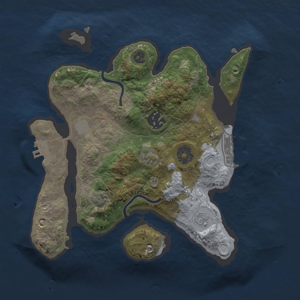 Rust Map: Procedural Map, Size: 2500, Seed: 7510215, 8 Monuments