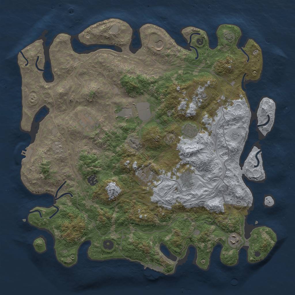 Rust Map: Procedural Map, Size: 4250, Seed: 791924944, 18 Monuments