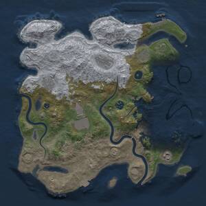 Thumbnail Rust Map: Procedural Map, Size: 3700, Seed: 30923353, 14 Monuments