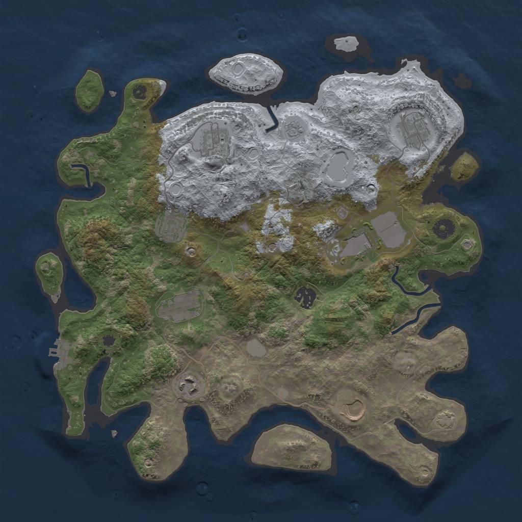 Rust Map: Procedural Map, Size: 3750, Seed: 13576484, 15 Monuments