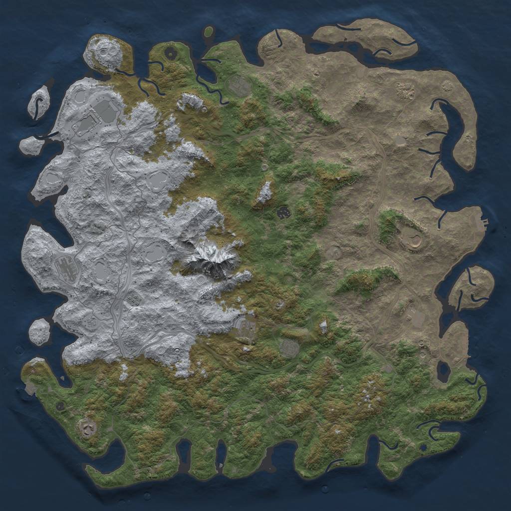 Rust Map: Procedural Map, Size: 6000, Seed: 1012430037, 19 Monuments