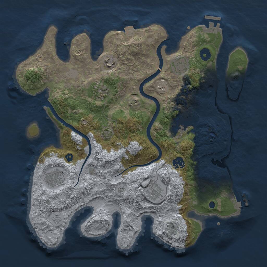 Rust Map: Procedural Map, Size: 3400, Seed: 13579, 14 Monuments
