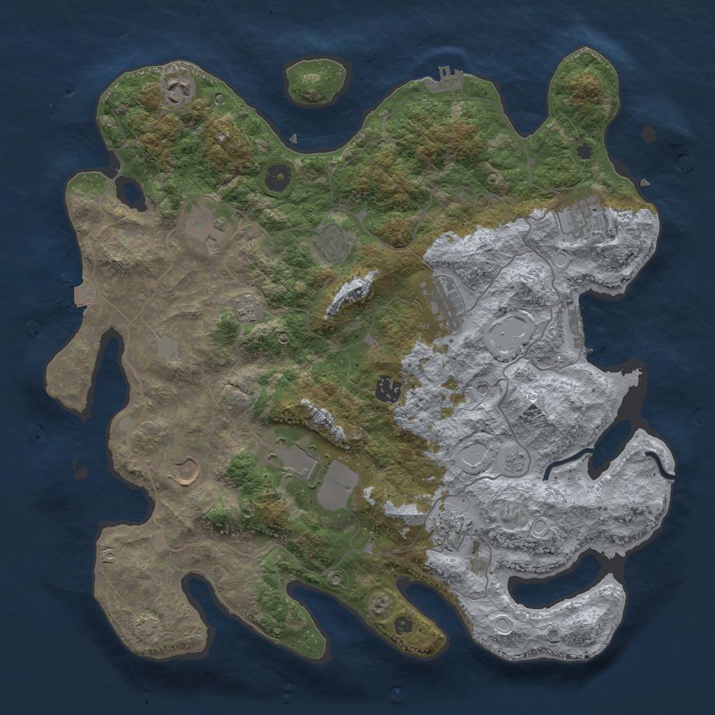 Rust Map: Procedural Map, Size: 4000, Seed: 1487887026, 18 Monuments