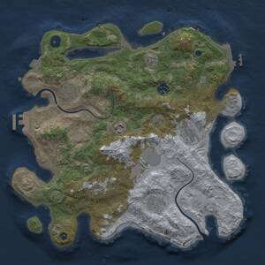 Thumbnail Rust Map: Procedural Map, Size: 3500, Seed: 59527394, 14 Monuments