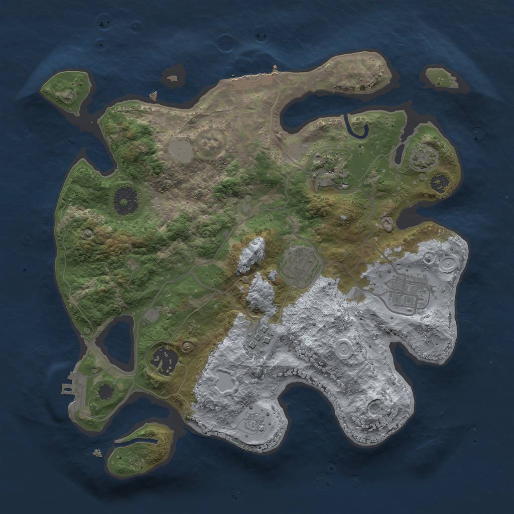 Rust Map: Procedural Map, Size: 2900, Seed: 1814832655, 12 Monuments