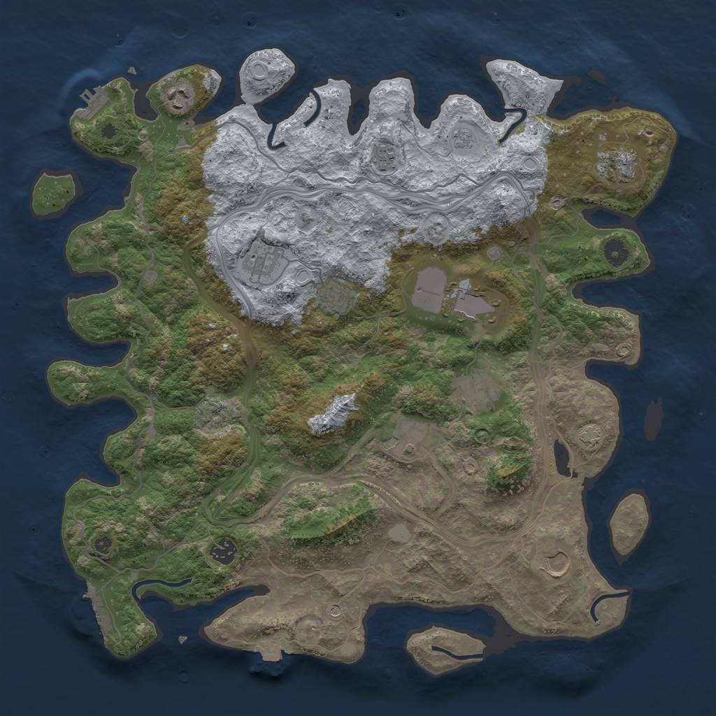 Rust Map: Procedural Map, Size: 4250, Seed: 384311301, 18 Monuments