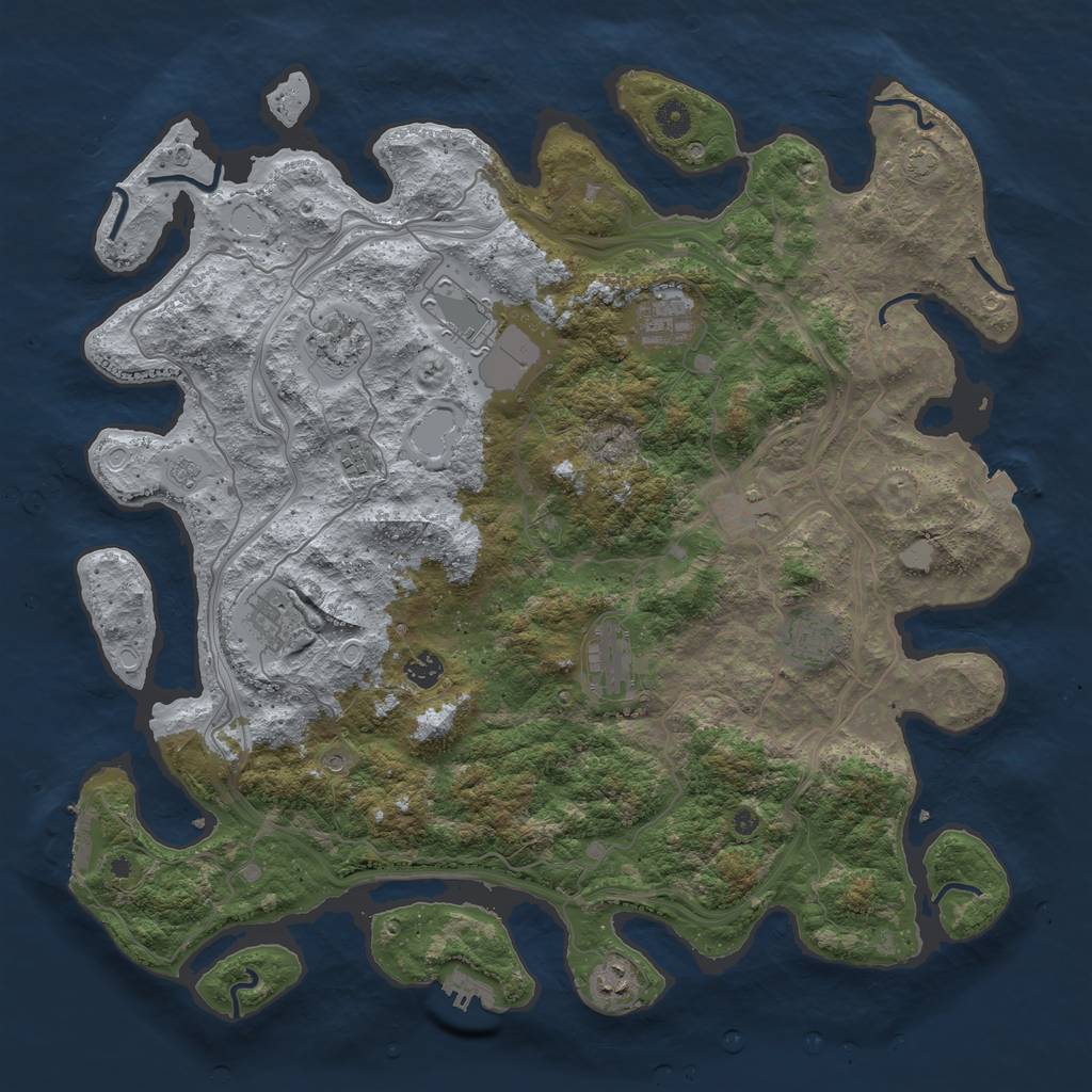 Rust Map: Procedural Map, Size: 4500, Seed: 317222190, 18 Monuments