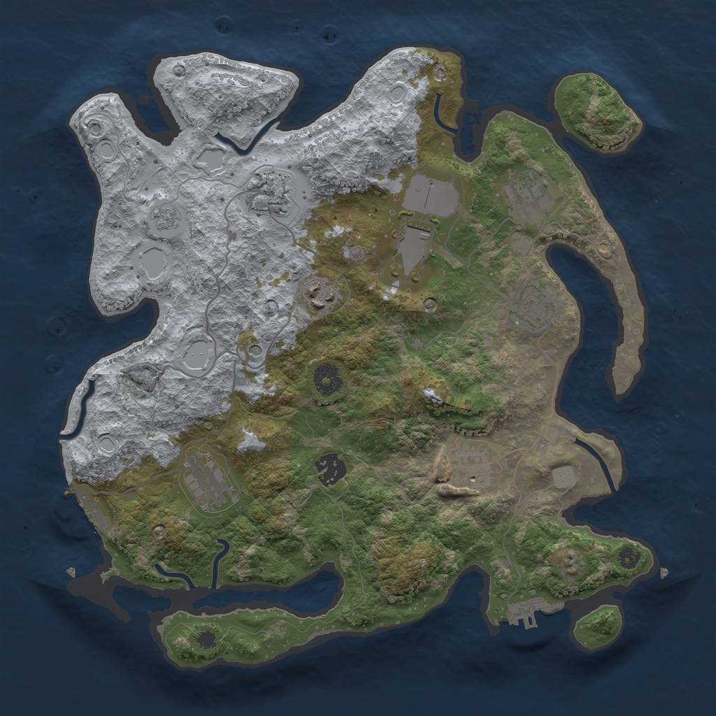 Rust Map: Procedural Map, Size: 3500, Seed: 66432, 15 Monuments