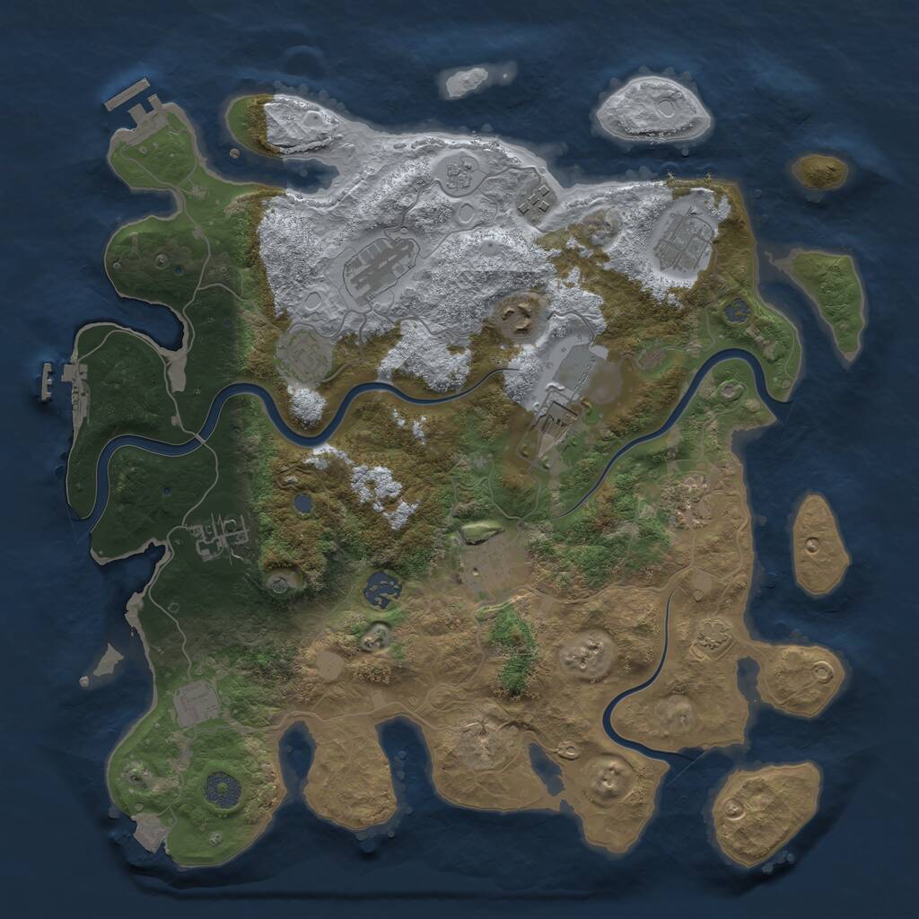 Rust Map: Procedural Map, Size: 3800, Seed: 55670, 18 Monuments