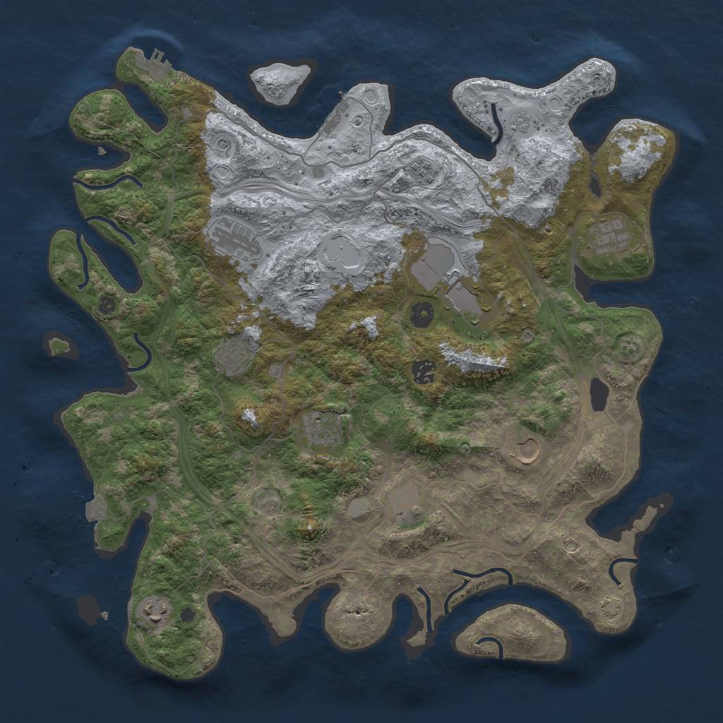 Rust Map: Procedural Map, Size: 4250, Seed: 1733606083, 18 Monuments