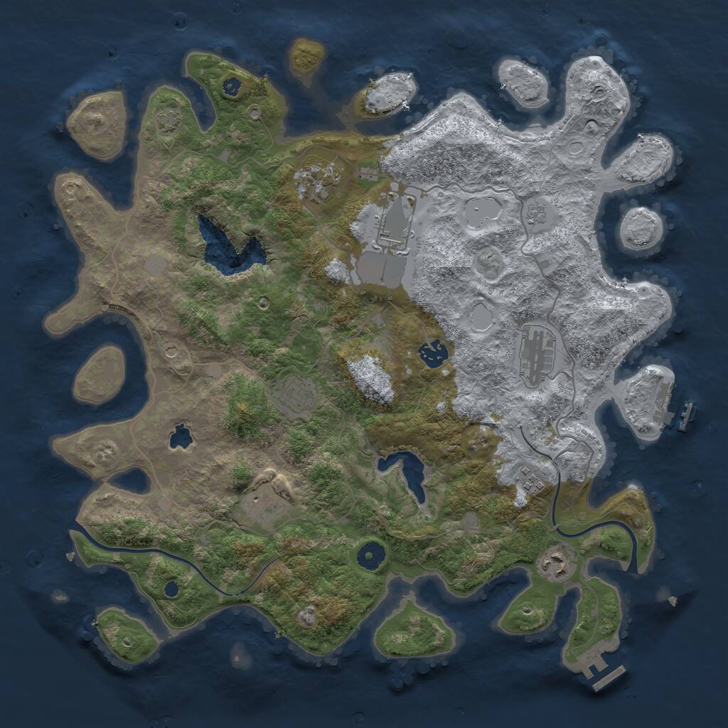 Rust Map: Procedural Map, Size: 4000, Seed: 15319513, 14 Monuments