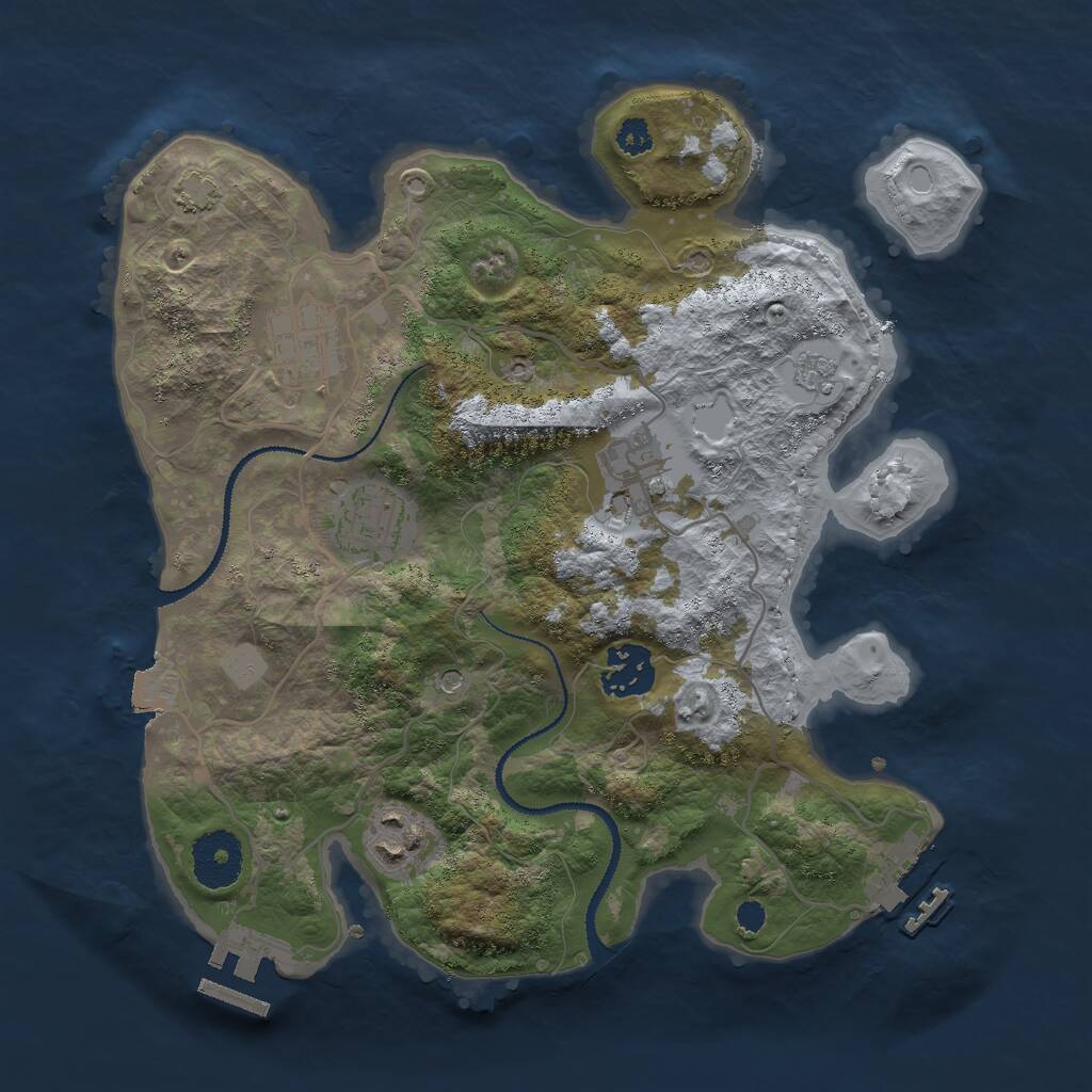 Rust Map: Procedural Map, Size: 3000, Seed: 129754588, 11 Monuments