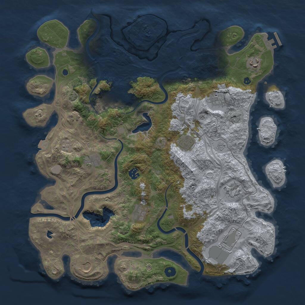 Rust Map: Procedural Map, Size: 4250, Seed: 1881272740, 16 Monuments