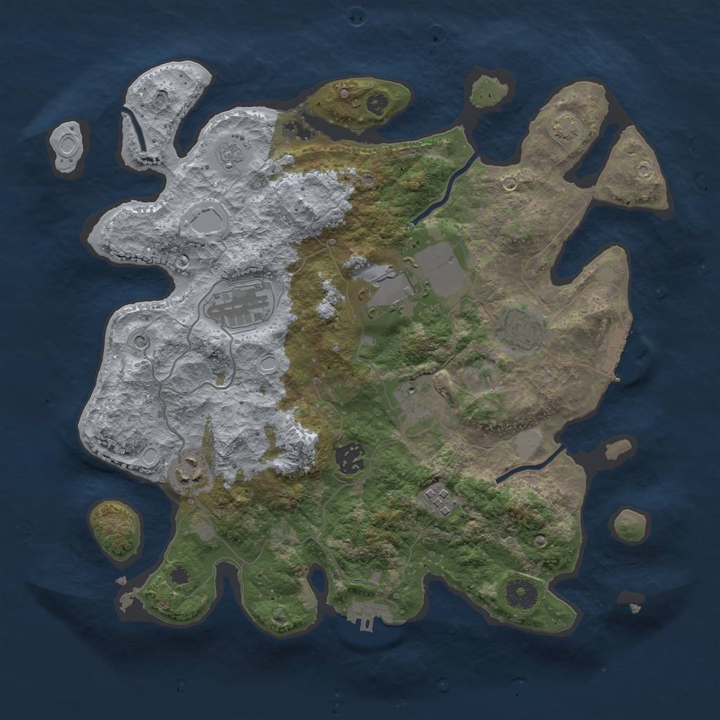 Rust Map: Procedural Map, Size: 3500, Seed: 164299823, 15 Monuments