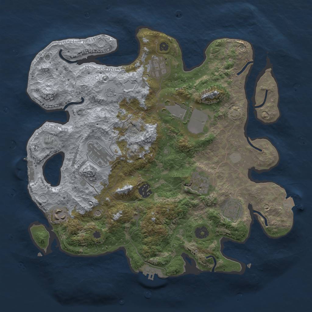 Rust Map: Procedural Map, Size: 3500, Seed: 1422885688, 15 Monuments