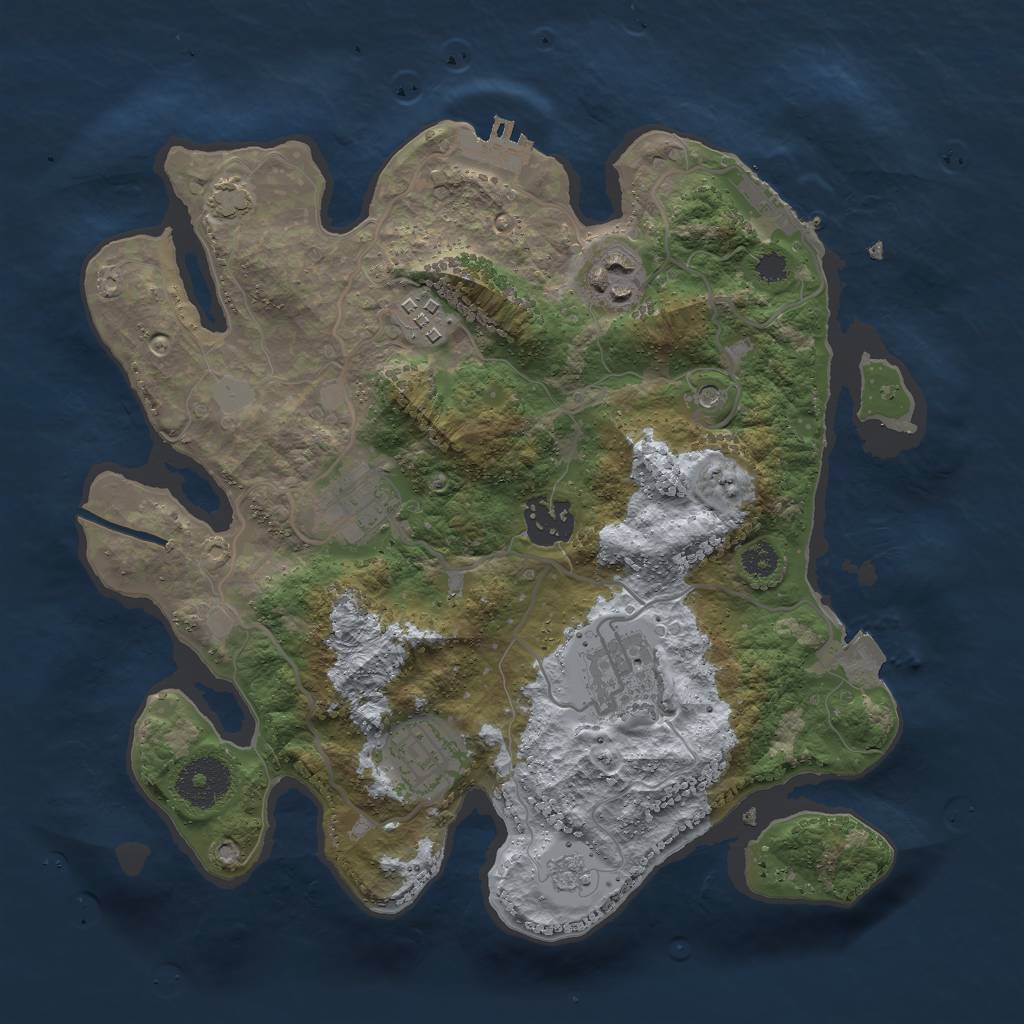 Rust Map: Procedural Map, Size: 3000, Seed: 83187815, 14 Monuments