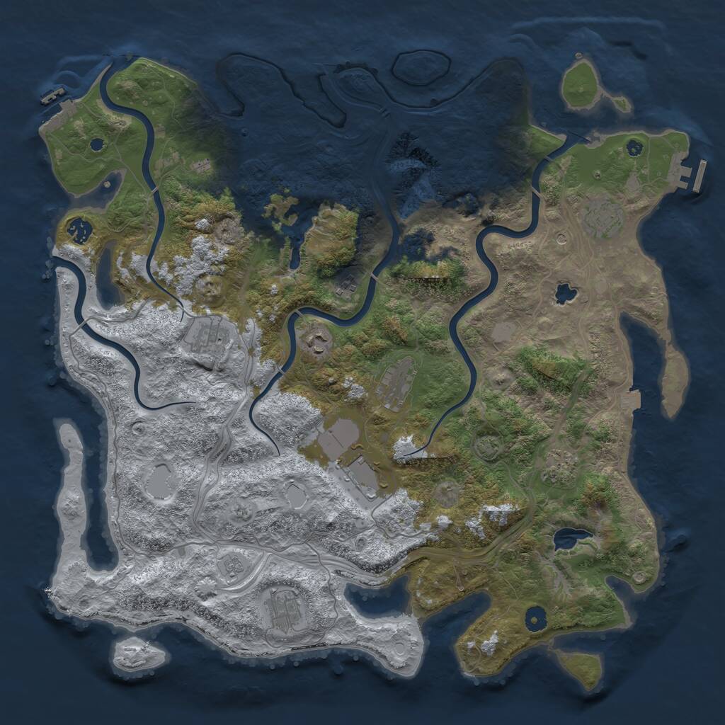 Rust Map: Procedural Map, Size: 4500, Seed: 5461522, 15 Monuments