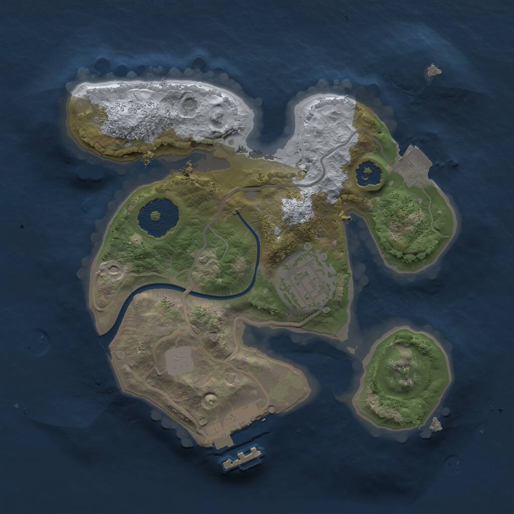 Rust Map: Procedural Map, Size: 2000, Seed: 1635923931, 3 Monuments
