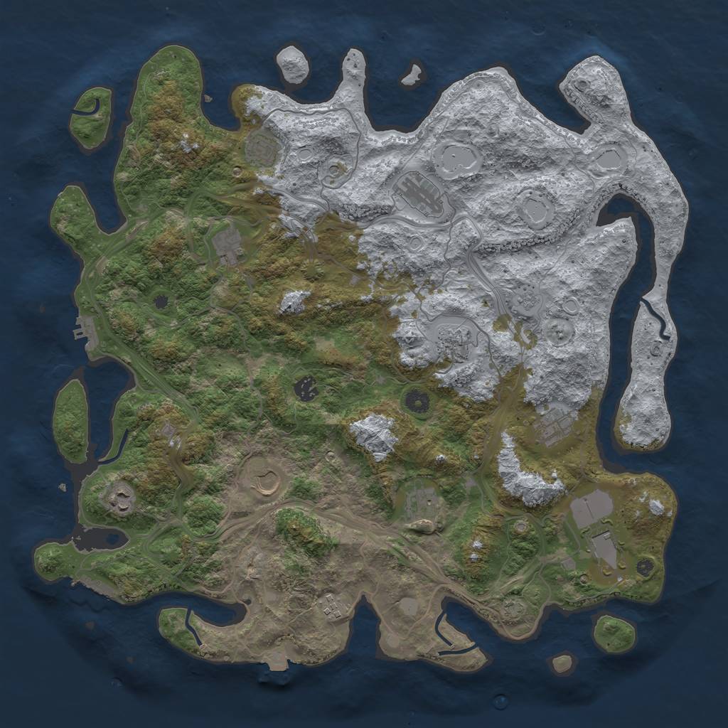 Rust Map: Procedural Map, Size: 4500, Seed: 231, 19 Monuments