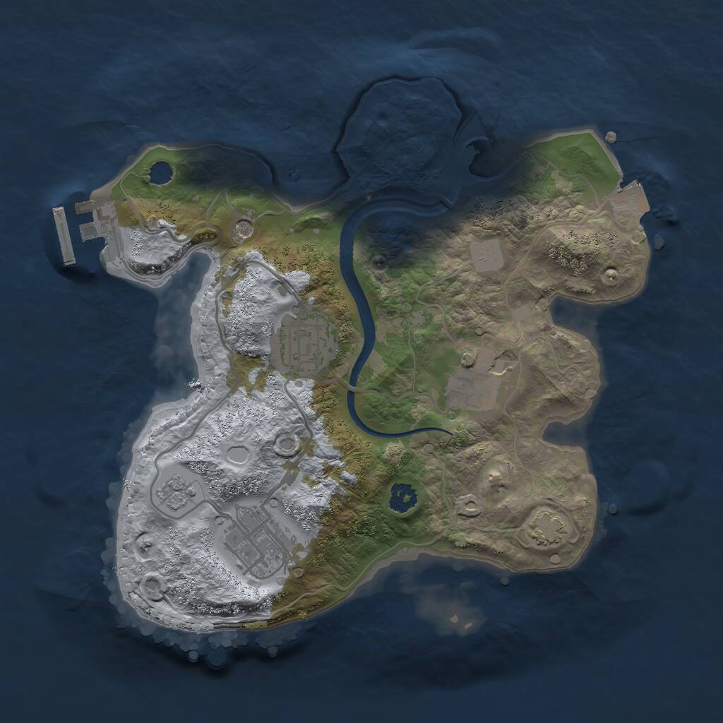 Rust Map: Procedural Map, Size: 2500, Seed: 56456456, 8 Monuments