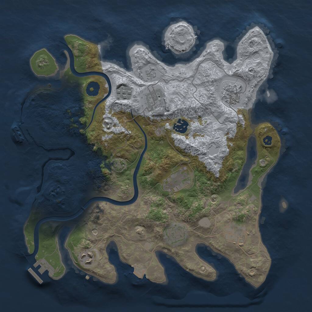 Rust Map: Procedural Map, Size: 3300, Seed: 222212, 14 Monuments