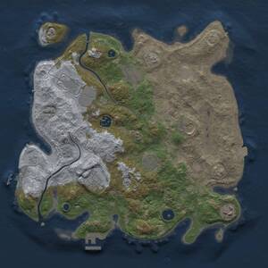 Thumbnail Rust Map: Procedural Map, Size: 3500, Seed: 1315040200, 14 Monuments