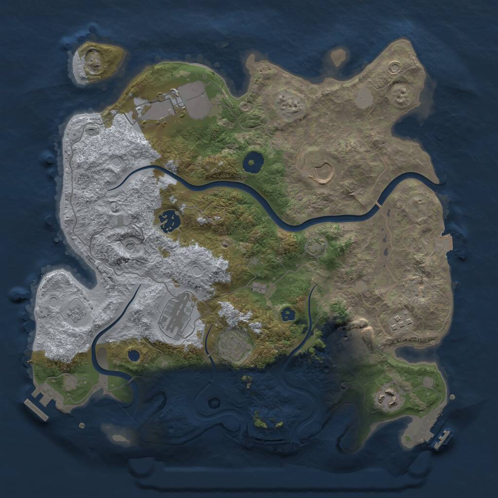 Rust Map: Procedural Map, Size: 3500, Seed: 1315040200, 14 Monuments