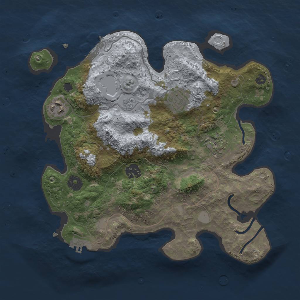 Rust Map: Procedural Map, Size: 3000, Seed: 271939173, 10 Monuments