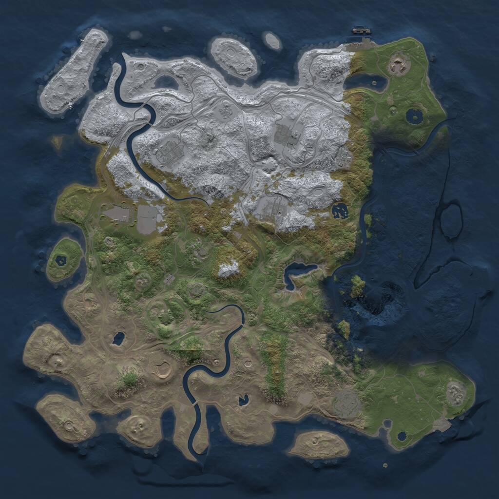 Rust Map: Procedural Map, Size: 4500, Seed: 1573366374, 16 Monuments