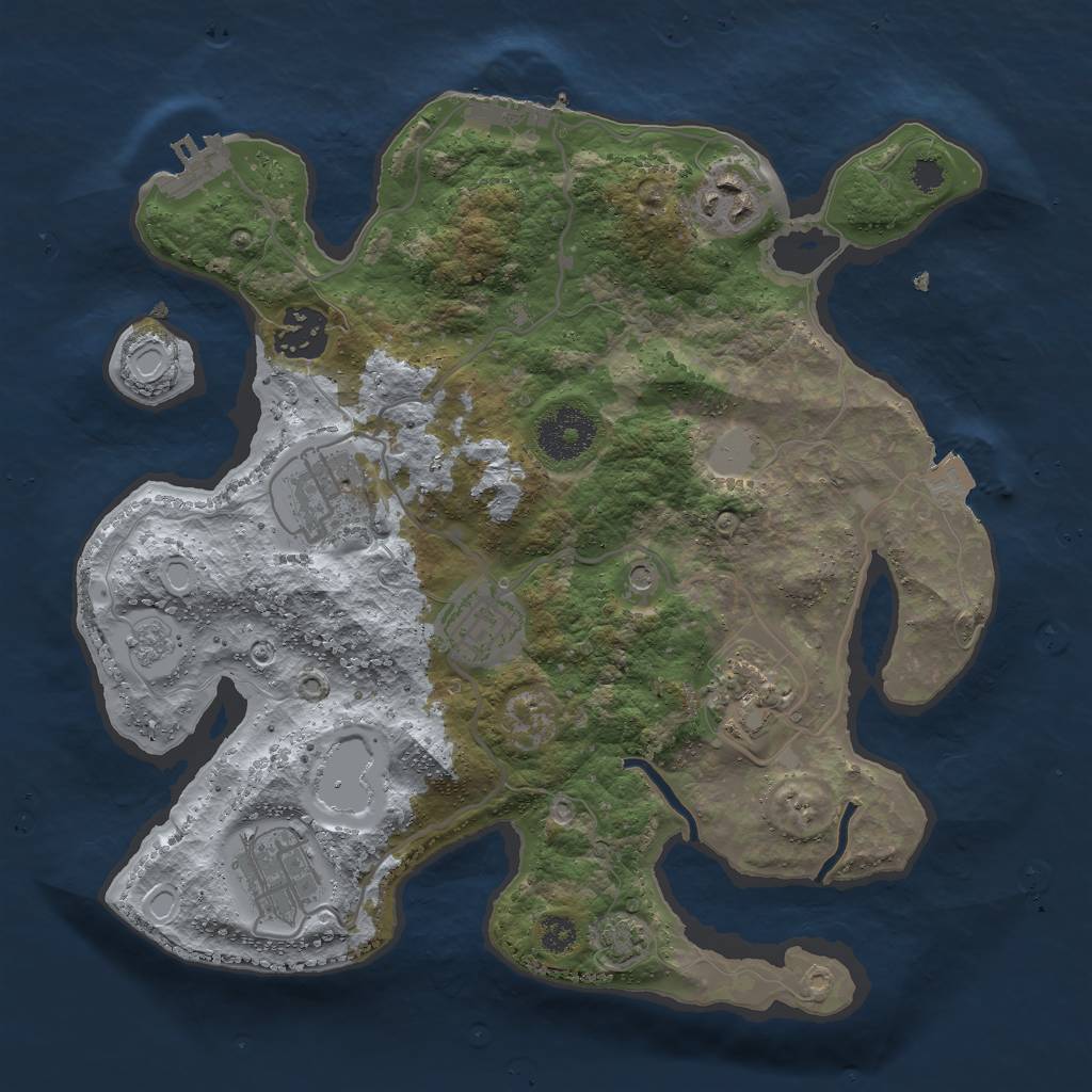 Rust Map: Procedural Map, Size: 3000, Seed: 1458146971, 14 Monuments