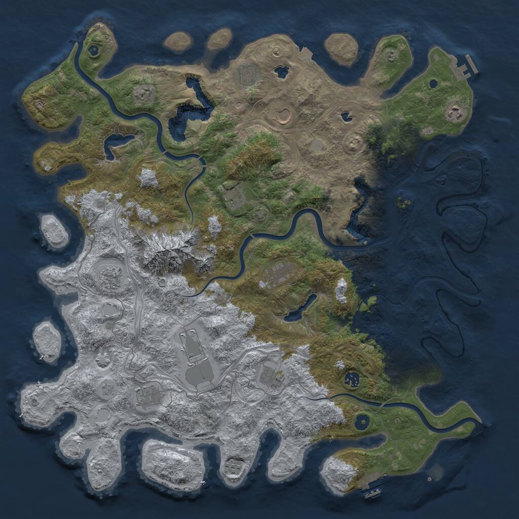 Rust Map: Procedural Map, Size: 5000, Seed: 1176848717, 17 Monuments