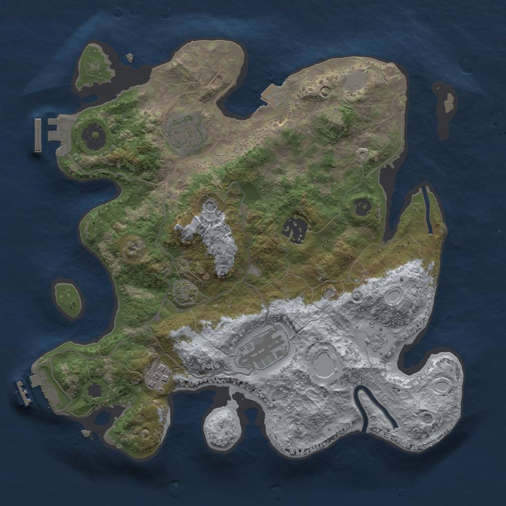 Rust Map: Procedural Map, Size: 3000, Seed: 186052708, 12 Monuments